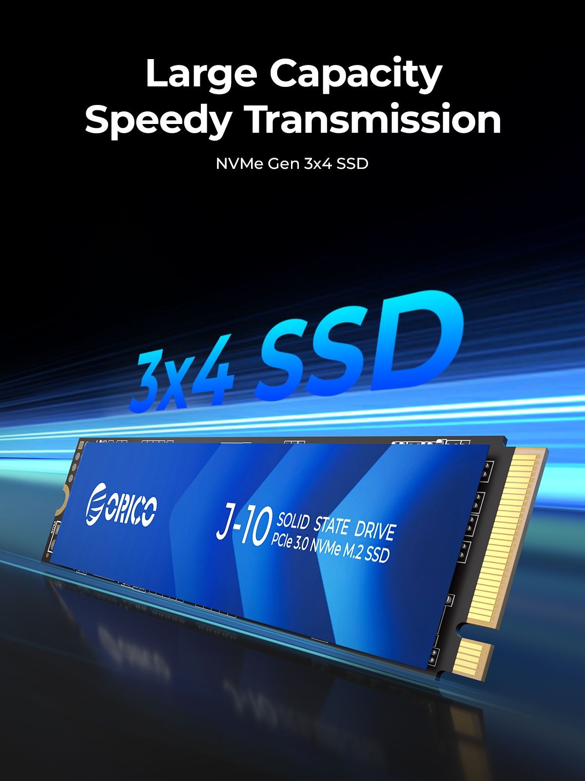 ORICO J10 256GB M.2 SSD - NVMe PCIe 3.0 x4 Internal Solid State Drive (Up to 2000MB/s)