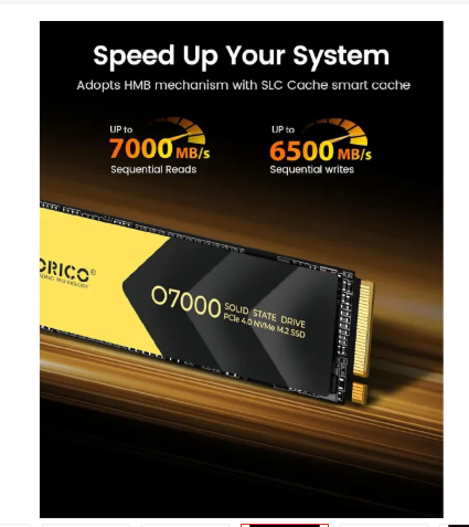 ORICO PCIe 4.0 NVMe M.2 SSD - J20 1TB (Up to 5000MB/s)  M.2 2280 Internal SSD  Gen4 x4 Solid State Drive"