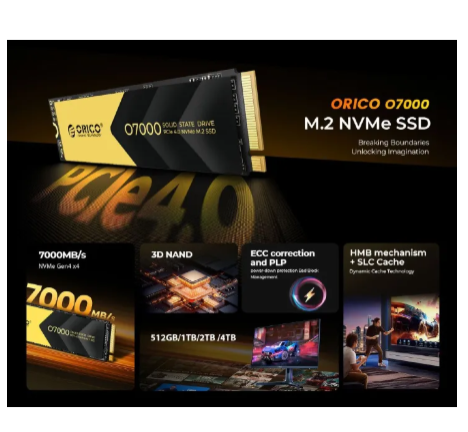 ORICO PCIe 4.0 NVMe M.2 SSD - J20 1TB (Up to 5000MB/s)  M.2 2280 Internal SSD  Gen4 x4 Solid State Drive"