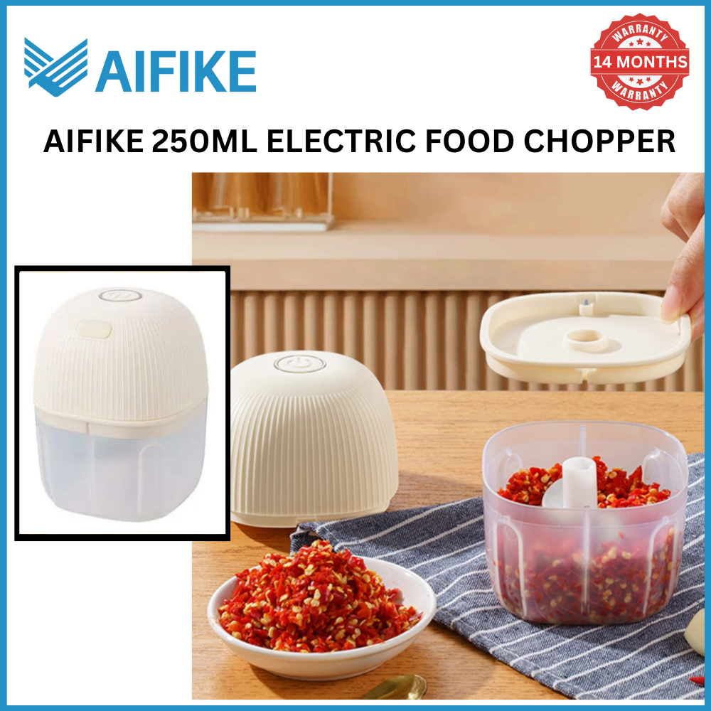 [ Xmas Sale ]ELECTRIC AIFIKE 250ML Food Chopper AFK109 Portable Multifunctional Kitchen Mincer Vegetable Onion Garlic Chopper Blender Spice Tools Type-C Charging Mini ChoppER
