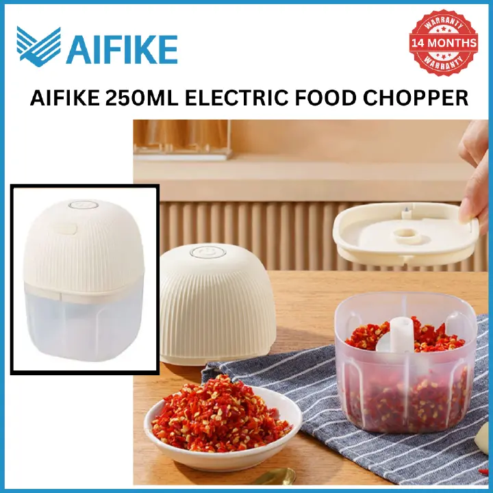 [ Xmas Sale ]ELECTRIC AIFIKE 250ML Food Chopper AFK109 Portable Multifunctional Kitchen Mincer Vegetable Onion Garlic Chopper Blender Spice Tools Type-C Charging Mini ChoppER