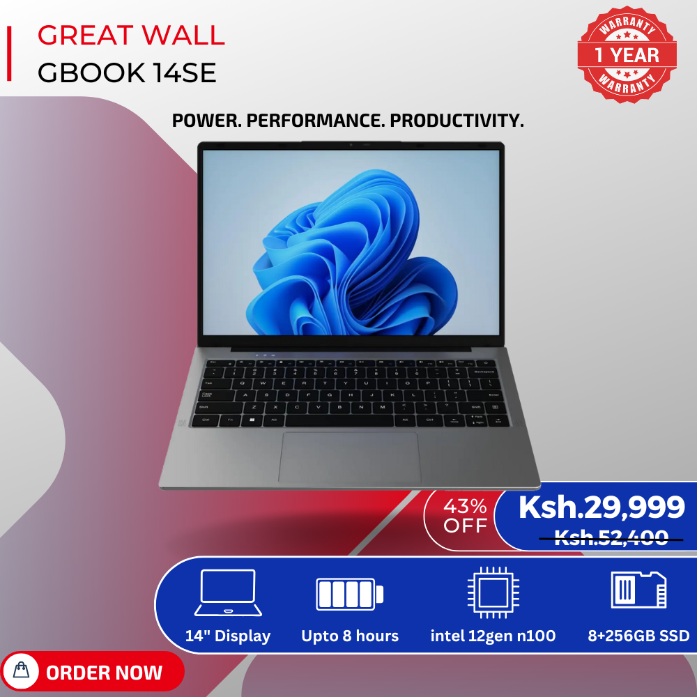 [Hot Deals] Great Wall Brand New Gbook 14 SE Laptop 12th Generation Intel N100 CPU 8GB + 256GB SSD 14" Full HD Ultrabook with Long Life Battery & Free Official Win 11 System WiFi5
