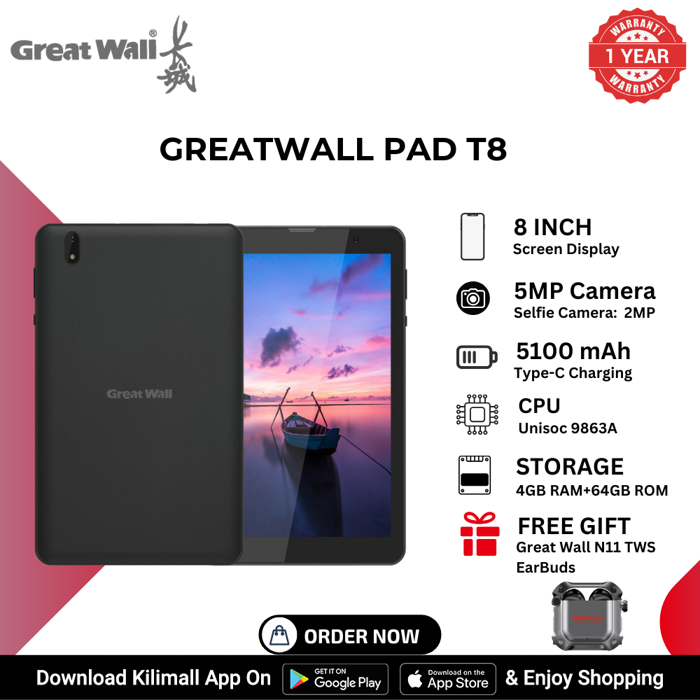 [Special Offer]GREAT WALL 8 INCH GAMING TABLET 4+64GB Type-C Android 14 Octa-core ARM Cortex A55 processor 1.6GHz 2G/3G/4G WiFi 2MP FF+5MP AF 5V/2A 5100mAh Battery