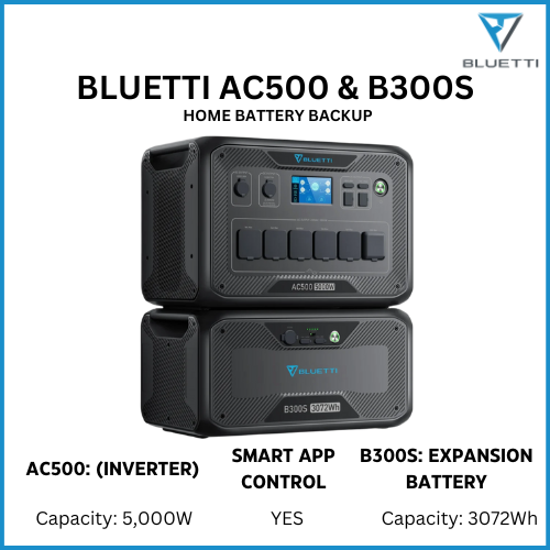 [Special Offer] Bluetti AC500 + B300S Solar Generator Kit 3072Wh LiFePO4 Battery, 5000W AC Output, 3000W Input, Modular Expandable Power Station