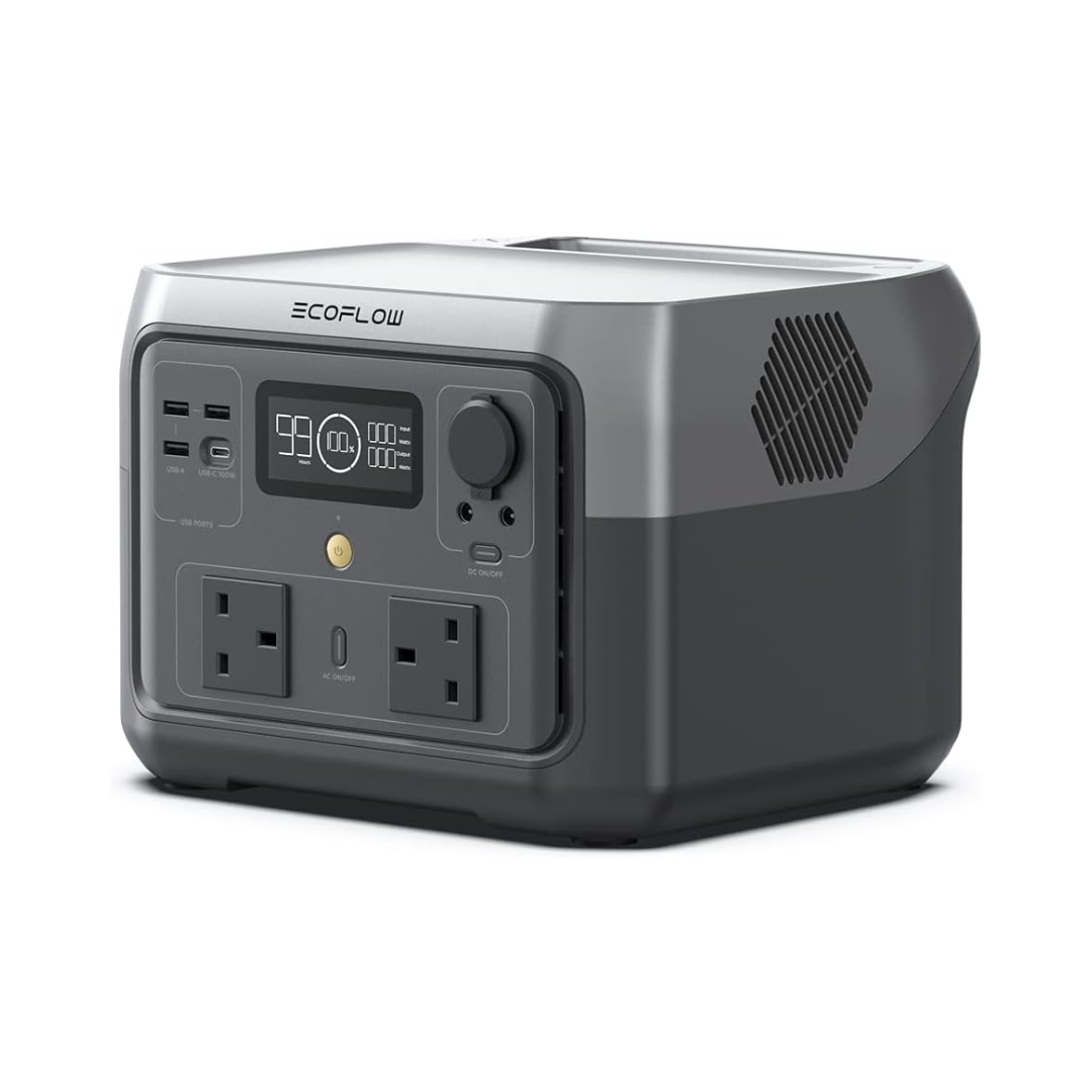 [ Xmas Sale ] EcoFlow RIVER 2 Max Portable Power Station (ZMR610-B-UK) – 512Wh LiFePO₄ Battery, 500W AC Output, 1000W Surge, 1-Hour Fast Charging, Solar Generator with App Control