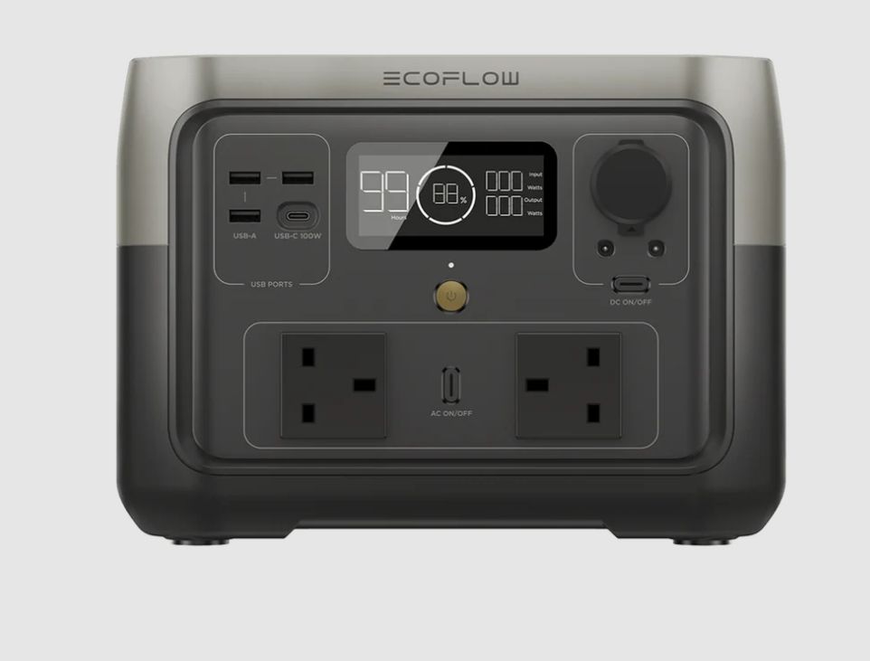 [ Xmas Sale ] EcoFlow RIVER 2 Max Portable Power Station (ZMR610-B-UK) – 512Wh LiFePO₄ Battery, 500W AC Output, 1000W Surge, 1-Hour Fast Charging, Solar Generator with App Control