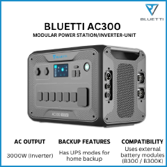 [Special Offer] Bluetti  AC300 Modular Solar Power Station – 3000W Pure Sine Wave Inverter, Expandable Capacity, Smart App Control & Solar Charging System