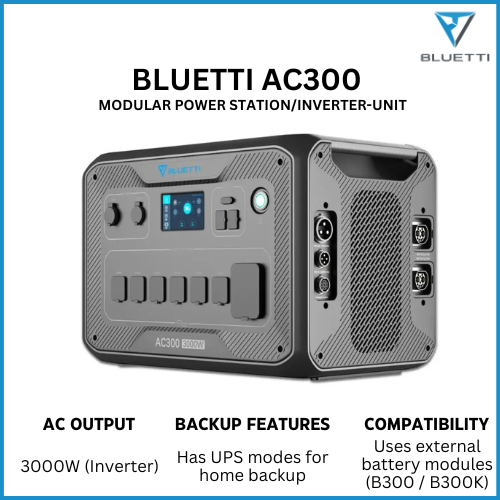 [Special Offer] Bluetti  AC300 Modular Solar Power Station – 3000W Pure Sine Wave Inverter, Expandable Capacity, Smart App Control & Solar Charging System