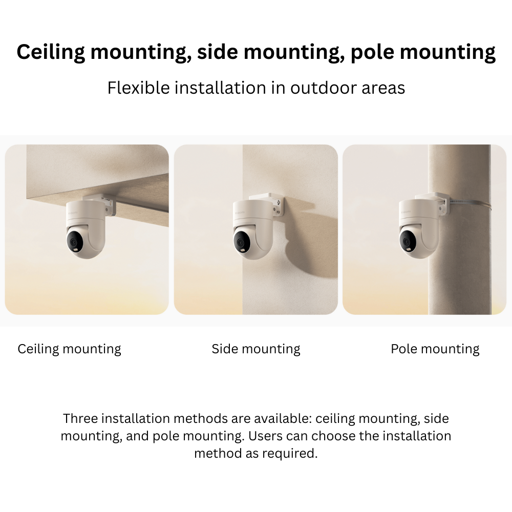 [Special Offer] Xiaomi Outdoor Camera CW300, 2.5K Ultra-Clear Picture Quality, 4MP, Smart Full-Color Night Vision, Bidirectional Gimbal Movement, IP66 Water and dust Resistant, AI Human Tracking, Whit
