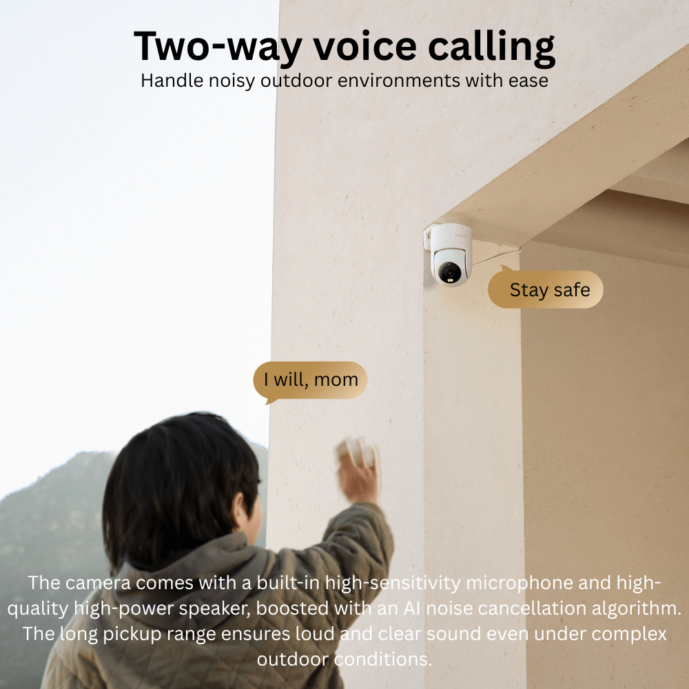 [Special Offer] Xiaomi Outdoor Camera CW300, 2.5K Ultra-Clear Picture Quality, 4MP, Smart Full-Color Night Vision, Bidirectional Gimbal Movement, IP66 Water and dust Resistant, AI Human Tracking, Whit