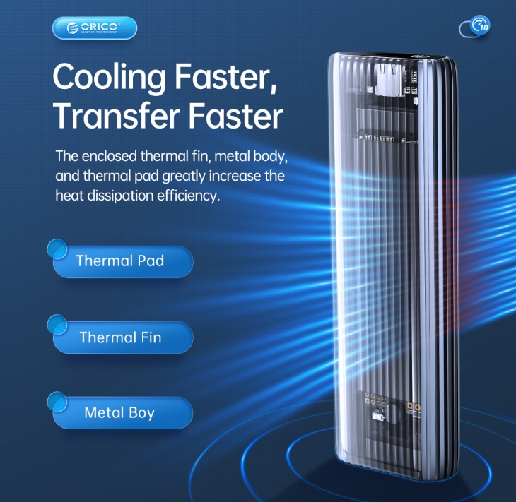 [Special Offer]ORICO M.2 NVME SSD ENCLOSURE AM2C3-G2, USB-C 10Gbps External Adapter for 2230/2242/2260/2280 PCIe NVMe SSD, Aluminium Tool-Free Case (Up to 4TB)