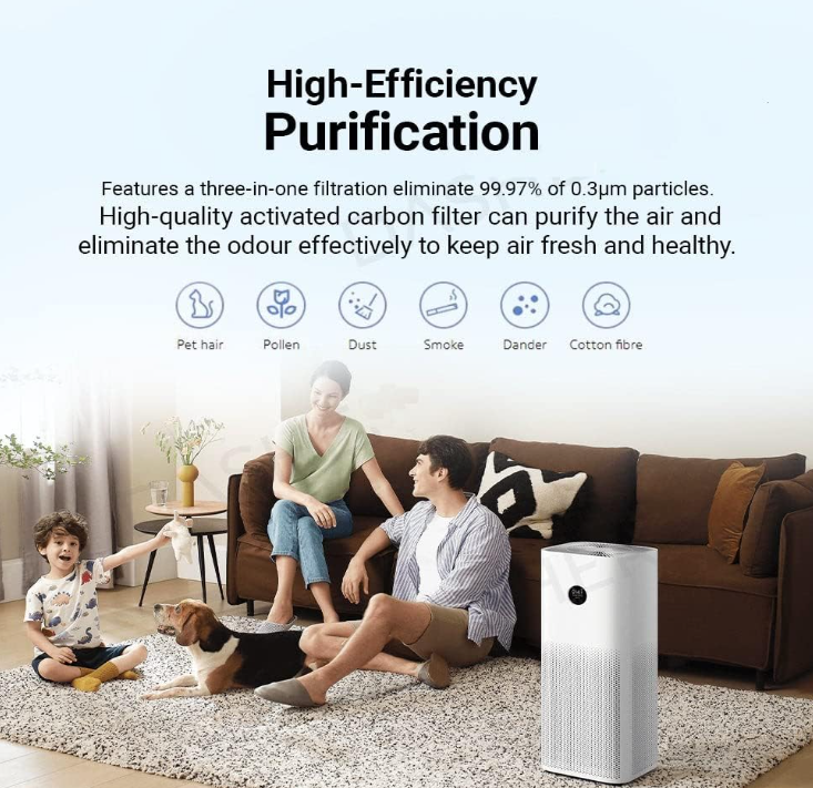 [Special Offer] Xiaomi Smart Air Purifier 4 Pro UK HEPA Filter, 500m³/h CADR, Smart WiFi Control, OLED Display, Large Room Air Cleaner