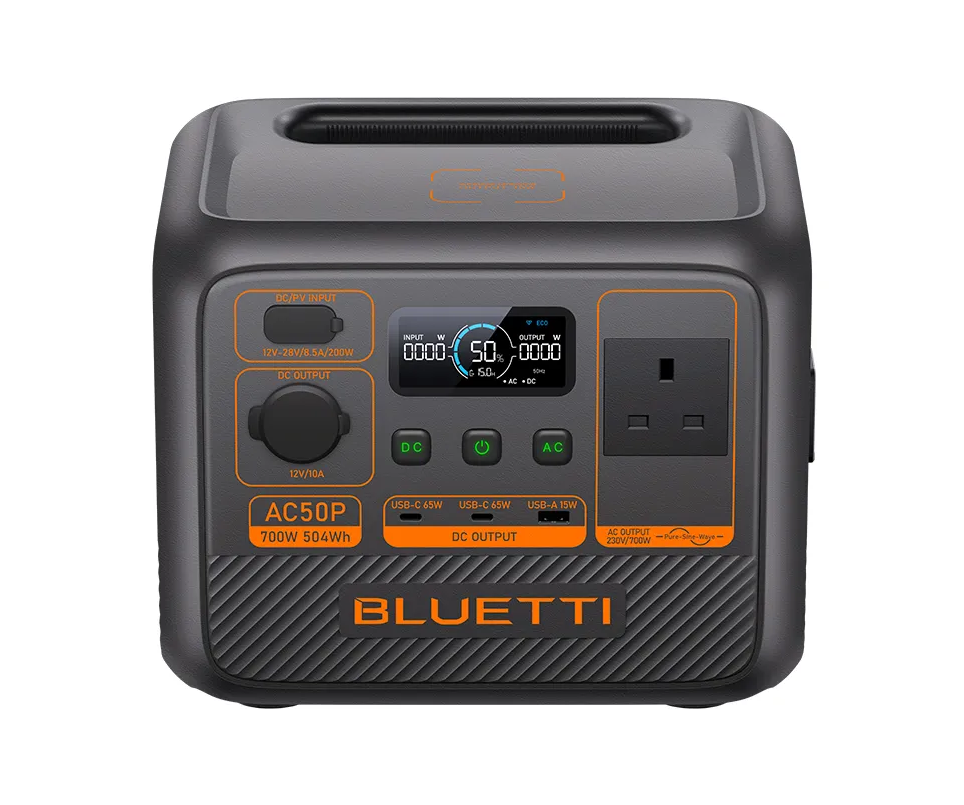 [Special Offer] Bluetti AC50P Portable Power Station 504Wh/700W portable power station with 200W input, 6.9kg, multiple ports, ideal for outdoor camping and home backup.