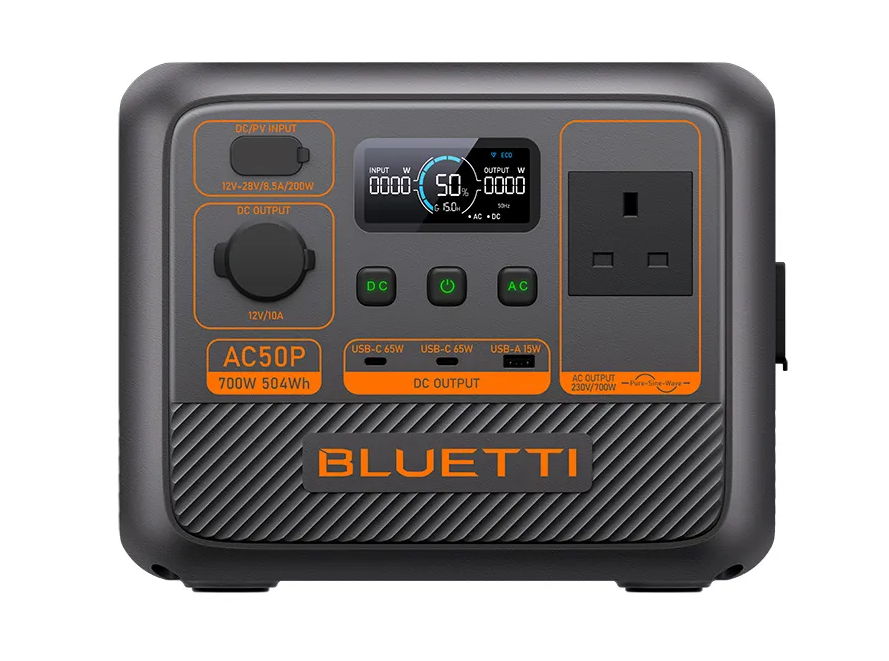 [Special Offer] Bluetti AC50P Portable Power Station 504Wh/700W portable power station with 200W input, 6.9kg, multiple ports, ideal for outdoor camping and home backup.