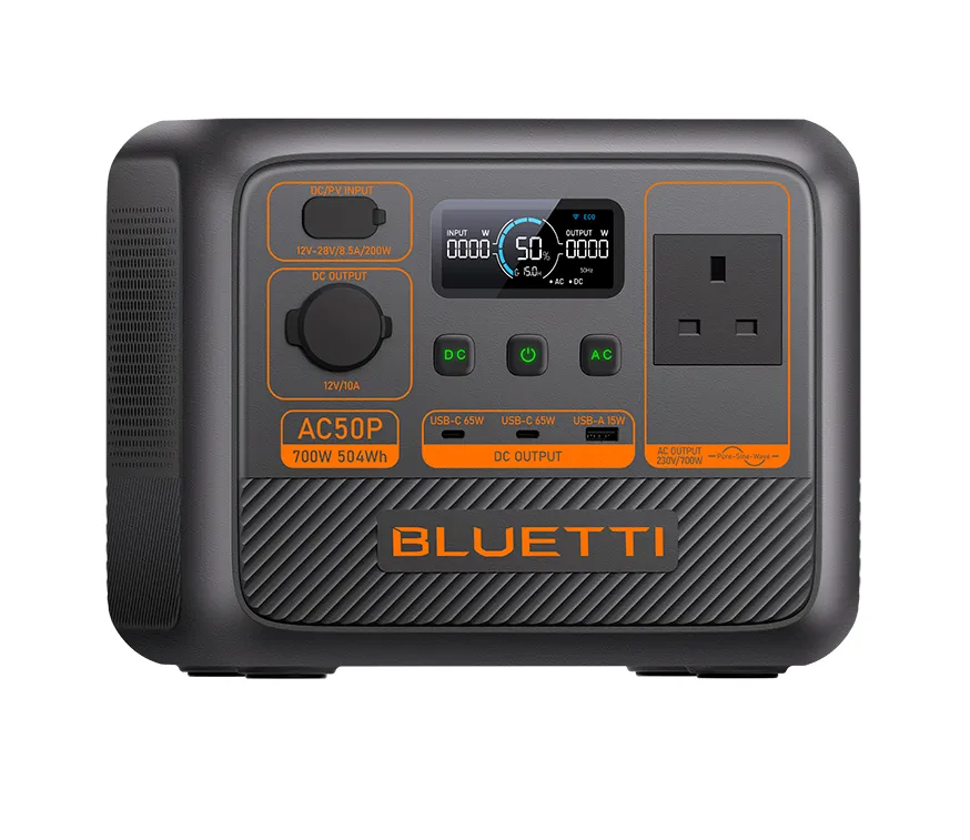 [Special Offer] Bluetti AC50P Portable Power Station 504Wh/700W portable power station with 200W input, 6.9kg, multiple ports, ideal for outdoor camping and home backup.