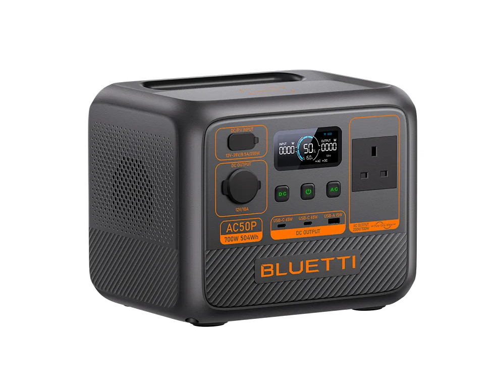 [Special Offer] Bluetti AC50P Portable Power Station 504Wh/700W portable power station with 200W input, 6.9kg, multiple ports, ideal for outdoor camping and home backup.