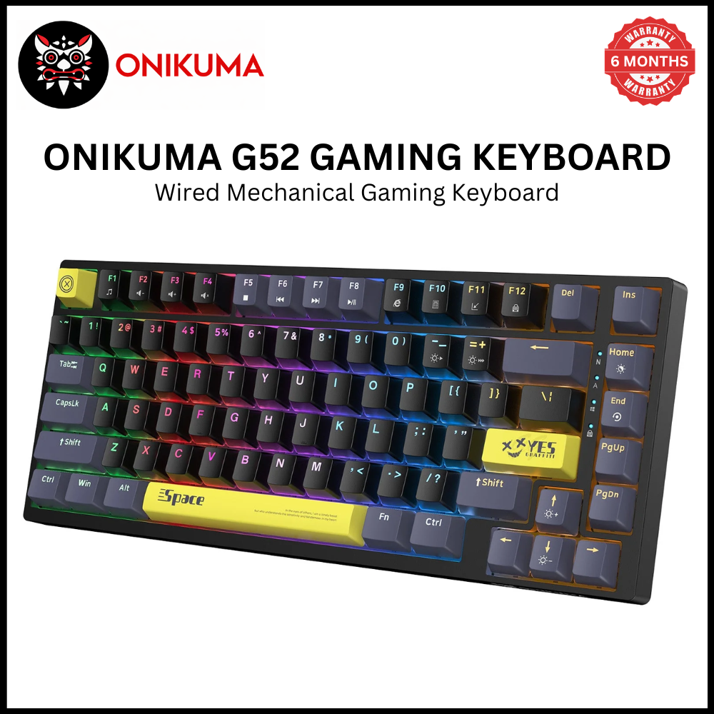 [Special Offer] ONIKUMA G52 Gaming Keyboard, Wired USB Mechanical-Style Keyboard for PC & Laptop