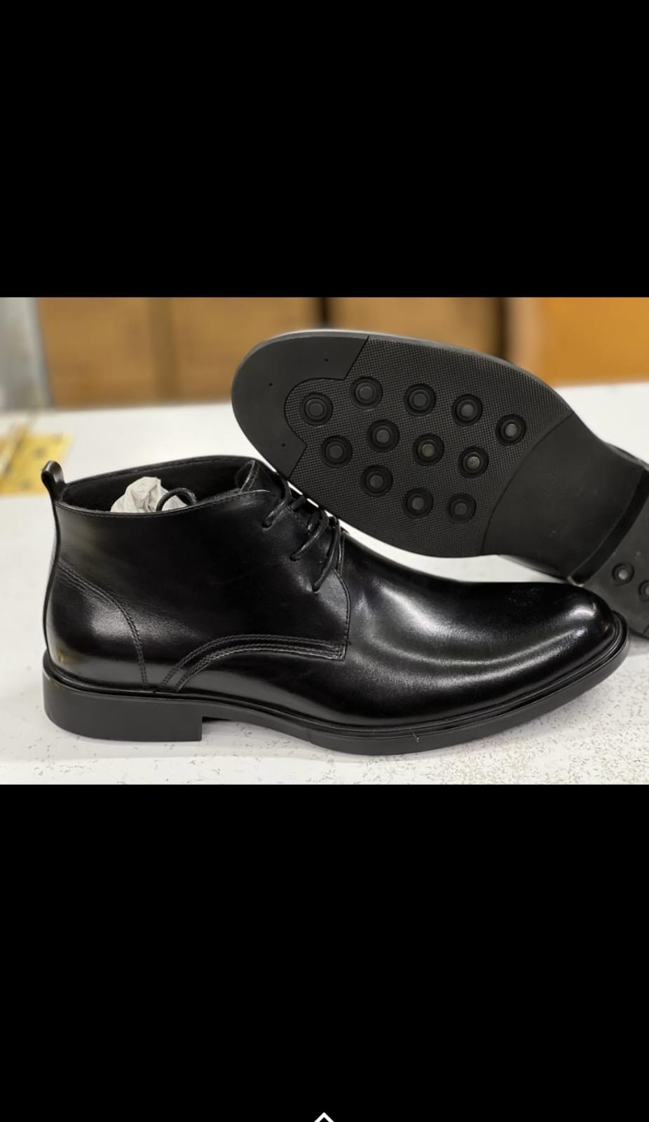 Men Casual Official Formal Business Shoes Normal Fitting Rubber Sole Leather Sizes 40-45 Laced Up Shoes Generic All Weather Shoes Colour Black Anti Slip Design