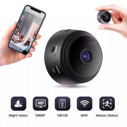 A9 Mini WiFi Nanny Camera 1080P HD Hidden Motion Detection Night Vision Spy Cam Wireless Home & Office Surveillance Security Camera.