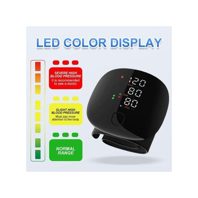 Digital Wrist Blood Pressure Monitor Automatic USB Rechargeable BP Machine Accurate Oscillometer Sphygmomanometer with Irregular Heartbeat Detection