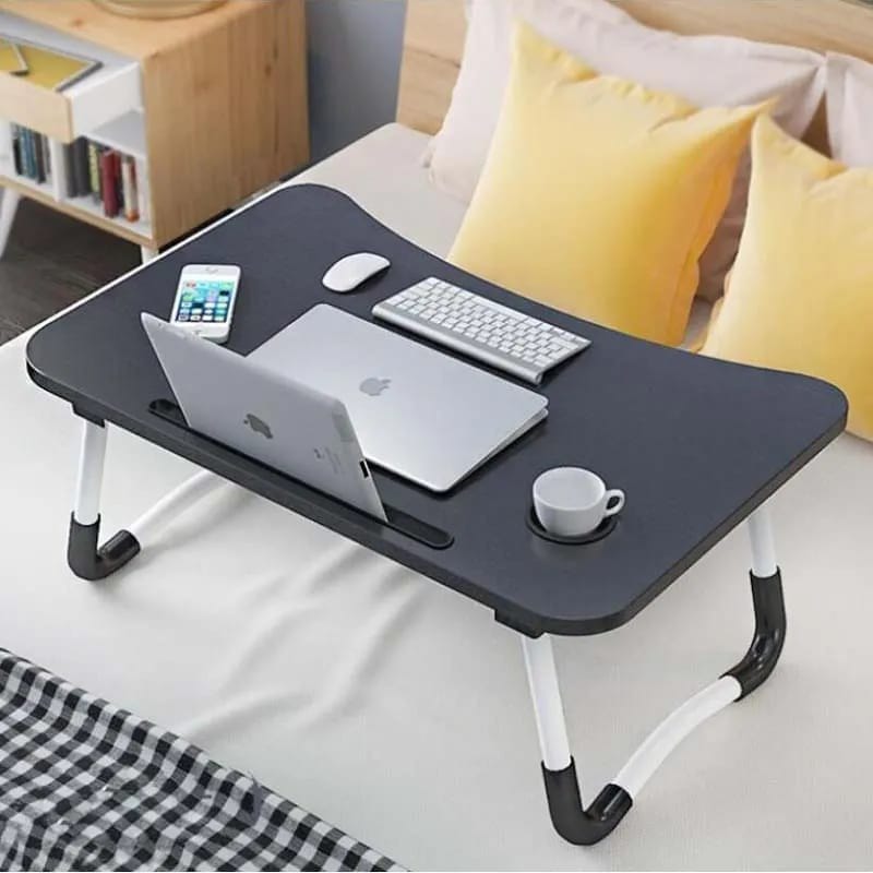 Foldable Portable Laptop Desk Bed Tray with Dock Stand Cup Holder Multipurpose Laptop Table for Bed Sofa Couch Study Work Reading Eating