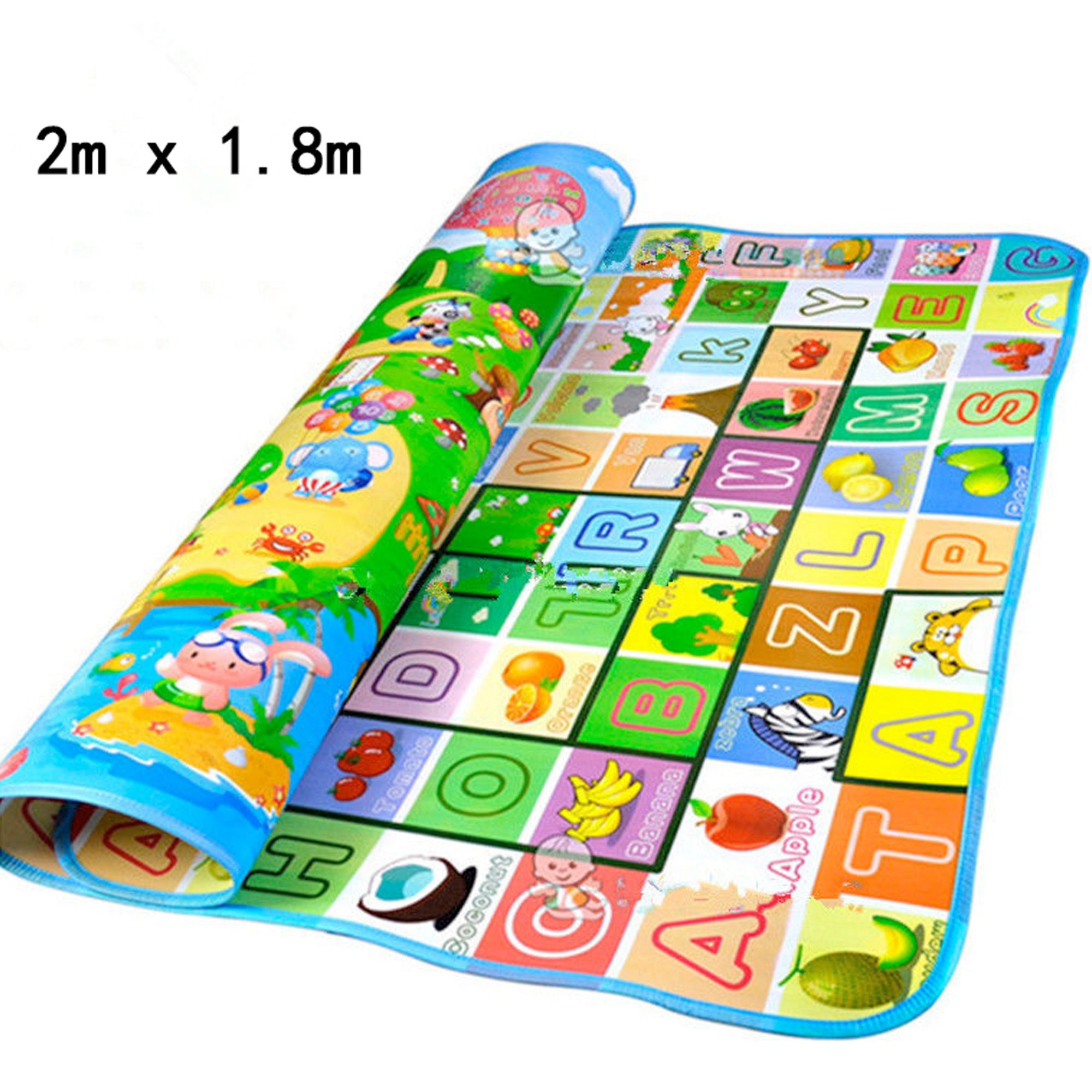 Baby Play Mat Crawling Mat Soft Foldable Waterproof Floor Mat Kids Toddler Foam Carpet Indoor Outdoor Play Mat Portable Baby Rug 200x180cm