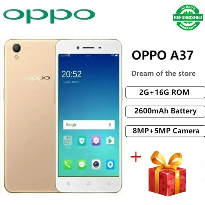 refurbished phone OPPO A37F 16GB + 2GB 4G LTE Dual Card 2630mah 8MP+5MP  5.5 inches phones Refurbished SmartPhones Random  Phone