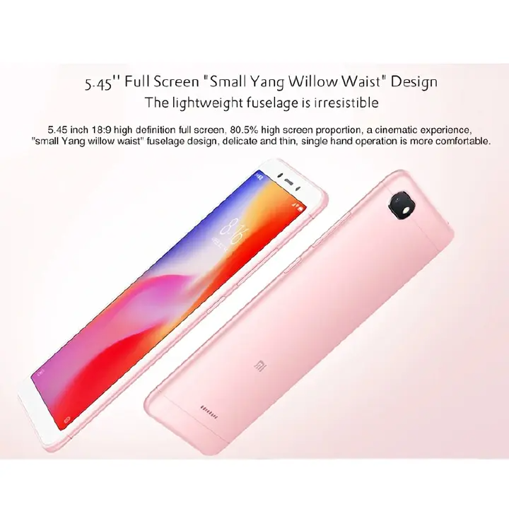 Refurbished Xiaomi Redmi 6A 32GB+3GB 5.45'' 3000mAh 13MP+5MP Android AI Face Unlock Smartphones Google play Full Screen  Processor Mobile Phones