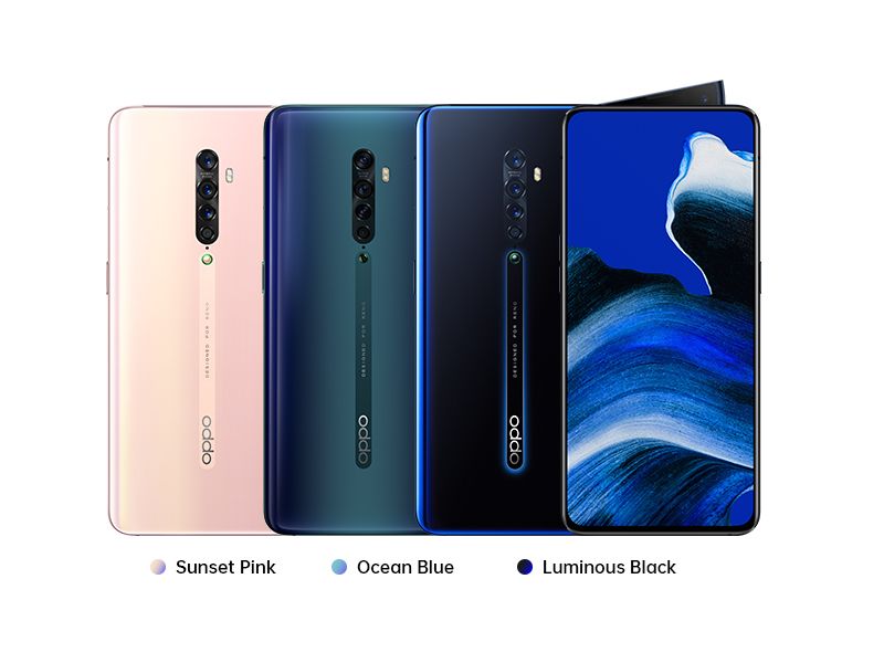 Refurbished phone OPPO Reno 2z , 128GB+8GB, supports dual card, 4G network and WIFI, 48MP+16MP, No screen fingerprint, face unlocking, and lifting camera  phone random color