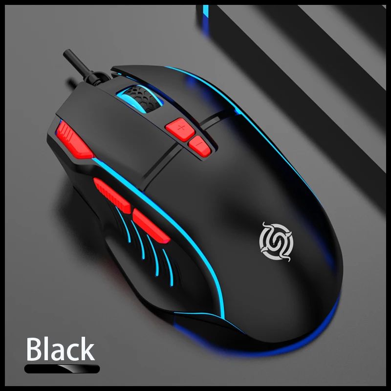 Q6 Wired USB Gaming Mouse Desktop PC/Notebook Home Office Glow 8 Button Mouse 7200DPI Macro Programming