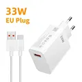 33W USB Charger And 6A Data Cable Quick Charge3.0 Mobile Phone Adapter For iPhone Xiaomi 13 Samsung Huawei Adapter Fast Charging