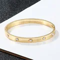 Trendy Crystal Bracelets for Women Fashion Titanium Love Pulseiras Stainless Steel Bangles Feminina Jewelry Gift sl295