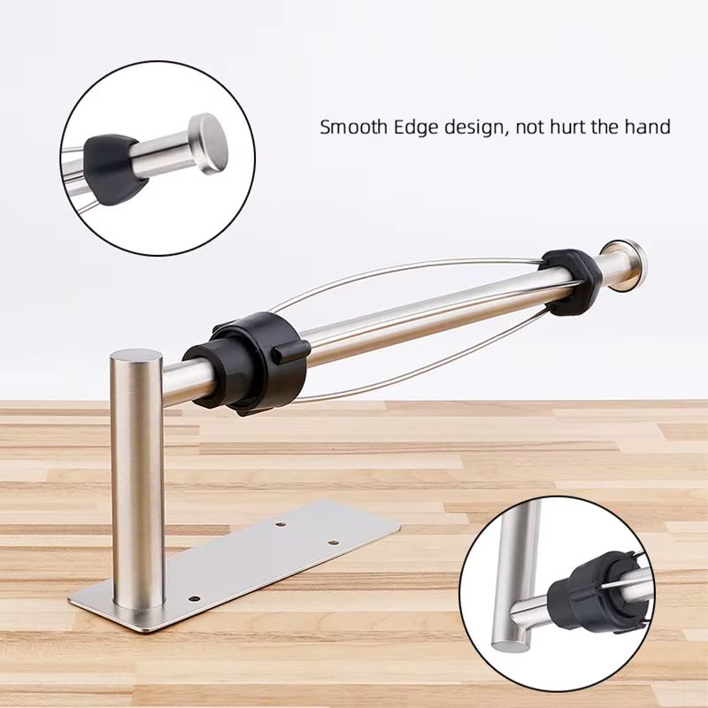 Paper Roll Holder Wall Mounted Kitchen Organizer Stainless Steel Cling Film Holder Installation Tool Included