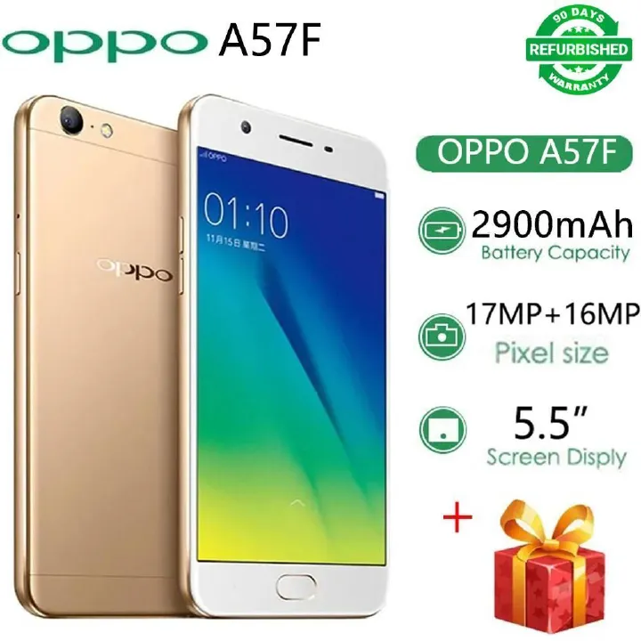 Refurbished phone OPPO A57 F1 32GB+3GB 5.2 " 13MP+16MP Fingerprint unlock 2/3/4G LTE Mobile Phones oppoA57 Android Octa Core IPS SmartPhones