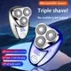 2024 New Mini Electric Shaver Men Portable Beard Knife TYPE-C Charging Three-Head Shavers Face Body Razor Digital Power Display