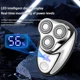 2024 New Mini Electric Shaver Men Portable Beard Knife TYPE-C Charging Three-Head Shavers Face Body Razor Digital Power Display