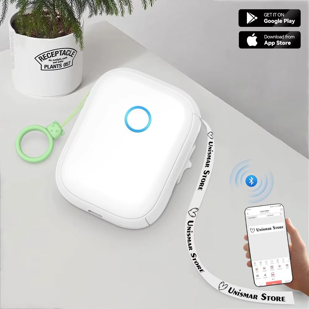 Portable Label Maker P12 Wireless Bluetooth Continuous Label Printer Similar as Marklife P15 Labeling Machine or 1PK Label Tape