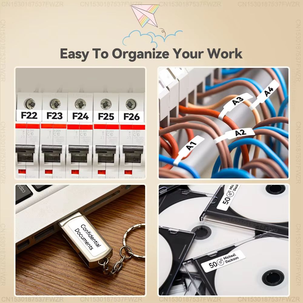 Portable Label Maker P12 Wireless Bluetooth Continuous Label Printer Similar as Marklife P15 Labeling Machine or 1PK Label Tape