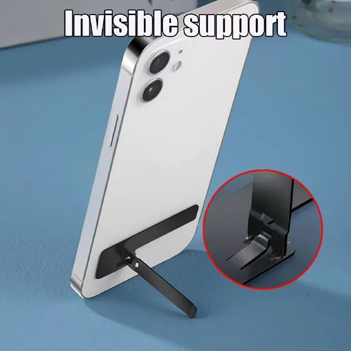 Ultra Thin Mini Phone Kickstand Universal Desktop Phone Holder Stand Metal Steel Folding Desk Bracket for IPhone