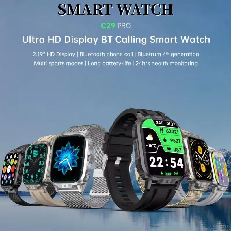 C29Pro New Bluetooth Call Smart Watch Men Waterproof Sport Fitness Tracker Weather Display Man Watch For Xiaomi Huawei Phone