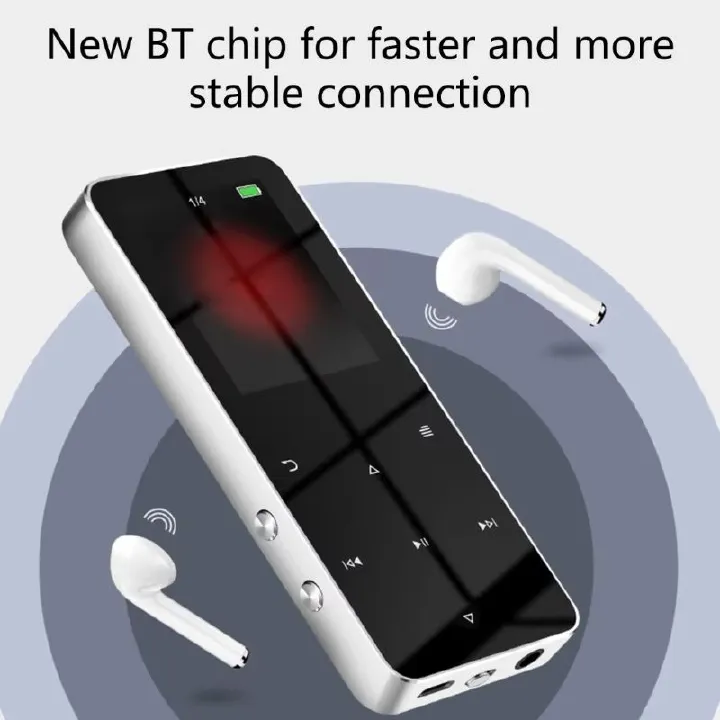 MP3 Player with Bluetooth-compatible Speaker Touch Keys Music Stereo HiFi Speaker Metal Portable Walkman with Recording