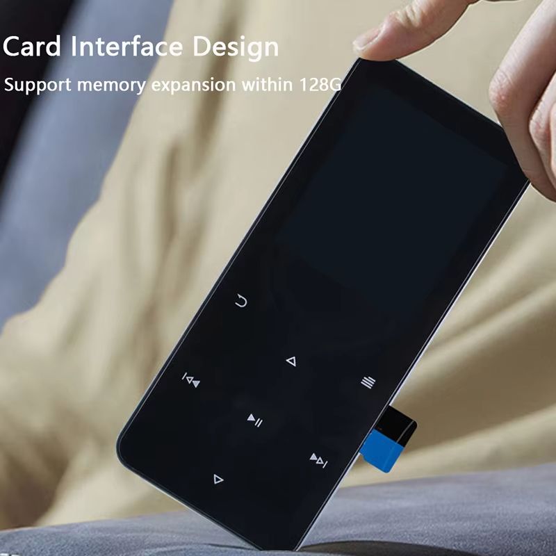 MP3 Player with Bluetooth-compatible Speaker Touch Keys Music Stereo HiFi Speaker Metal Portable Walkman with Recording