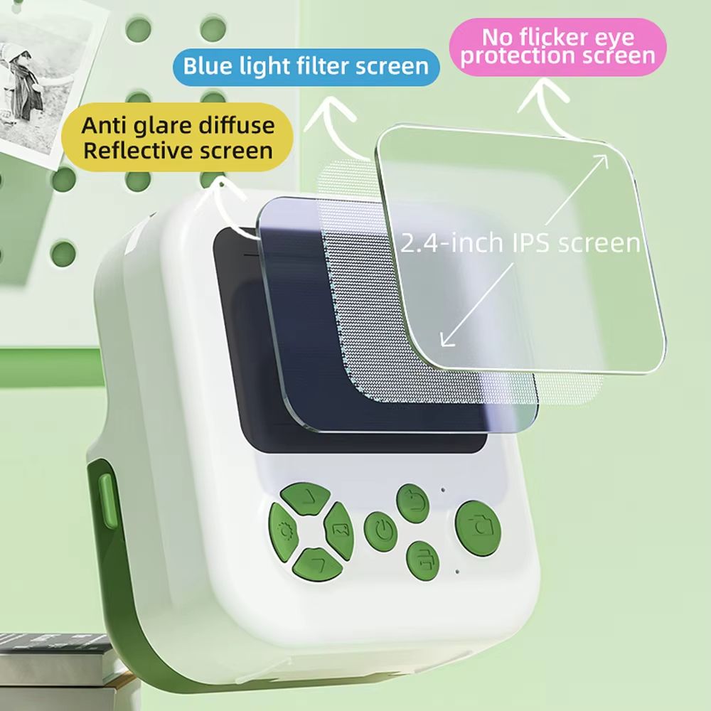 Kids Camera Instant Print 1080P HD Children Digital Camera for Boys Girls Birthday Gifts Toys Thermal Print Small Camcorder 32G