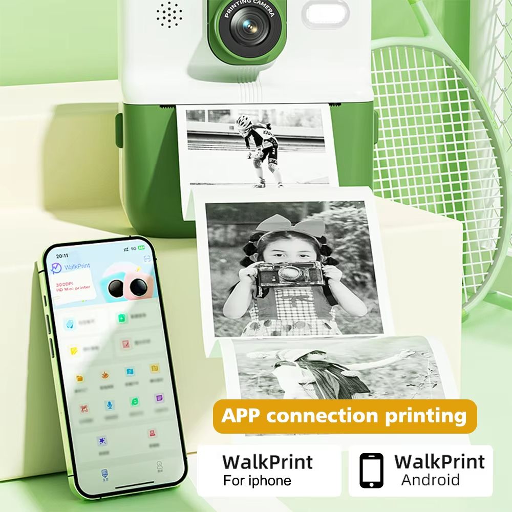 Kids Camera Instant Print 1080P HD Children Digital Camera for Boys Girls Birthday Gifts Toys Thermal Print Small Camcorder 32G