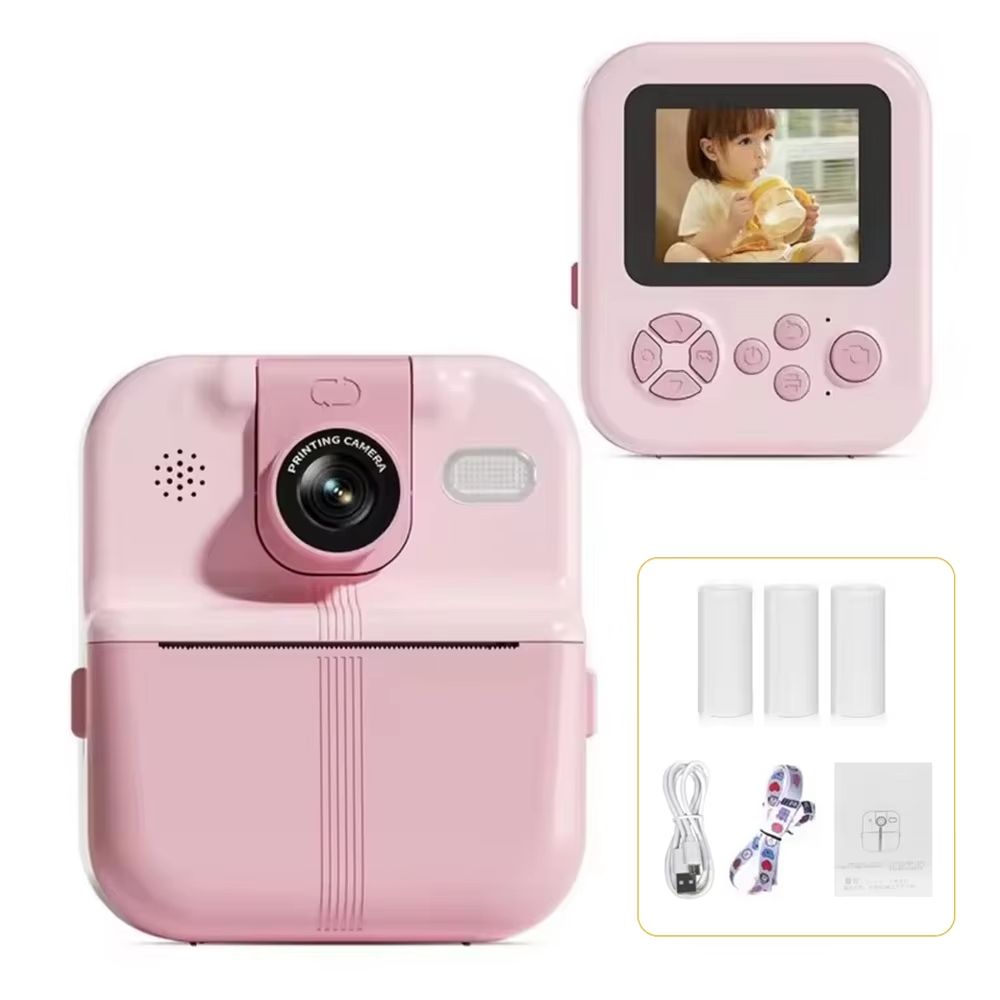 Kids Camera Instant Print 1080P HD Children Digital Camera for Boys Girls Birthday Gifts Toys Thermal Print Small Camcorder 32G