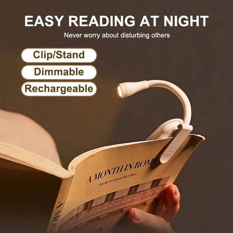 Reading Mini Book Lights Portable Clip Night Lights USB Charging LED Dimmable Bedroom Eye Protect Clip 360° Flip Led Book Lamps