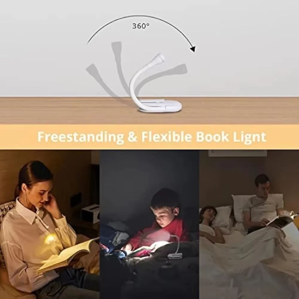Reading Mini Book Lights Portable Clip Night Lights USB Charging LED Dimmable Bedroom Eye Protect Clip 360° Flip Led Book Lamps