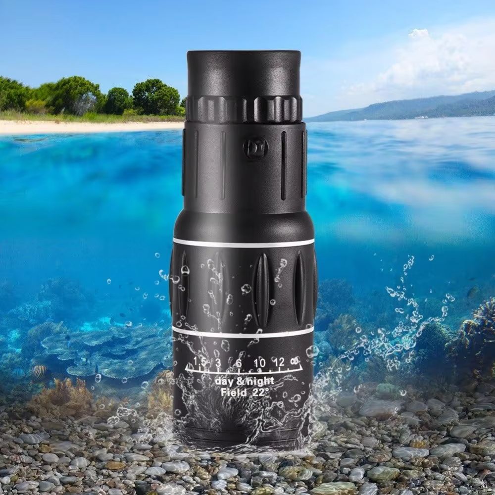Waterproof Fog Proof 16X Hiking Zoom Monocular Telescope for Smartphone Camera with Phone Holder, for Traveling, Camping