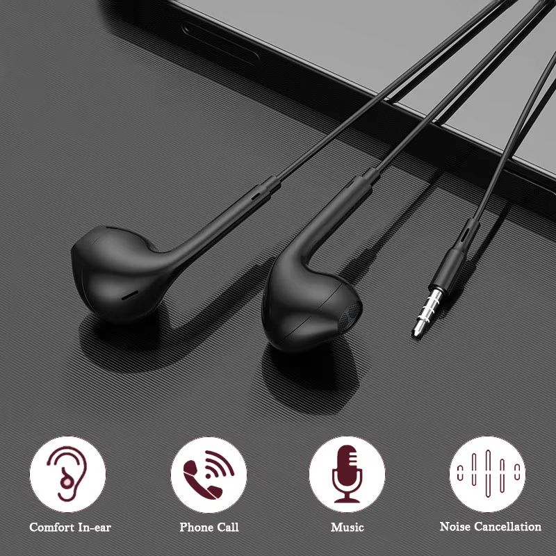 3.5mm In Ear Earphones Wired Headphones with Microphone Stereo Earbuds Sports Headset for Huawei Xiaomi Samsung Phone MP3 MP4