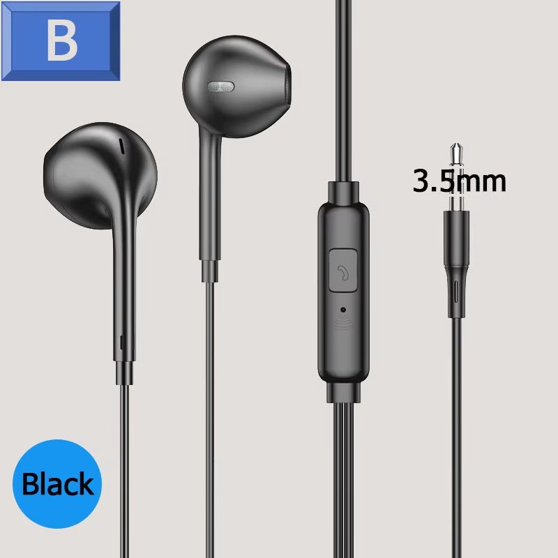 3.5mm In Ear Earphones Wired Headphones with Microphone Stereo Earbuds Sports Headset for Huawei Xiaomi Samsung Phone MP3 MP4